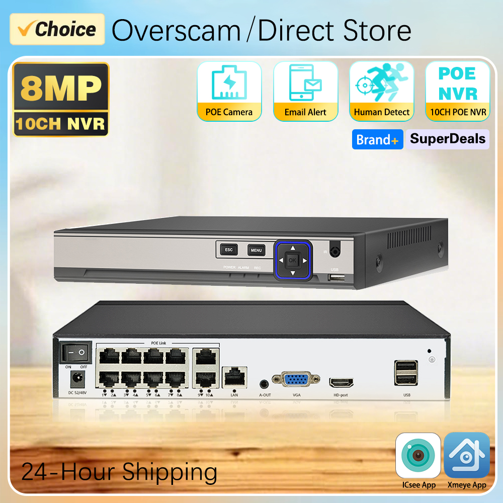 Home Security Video Recording Systems - 4K 8MP 10CH Xmeye POE NVR