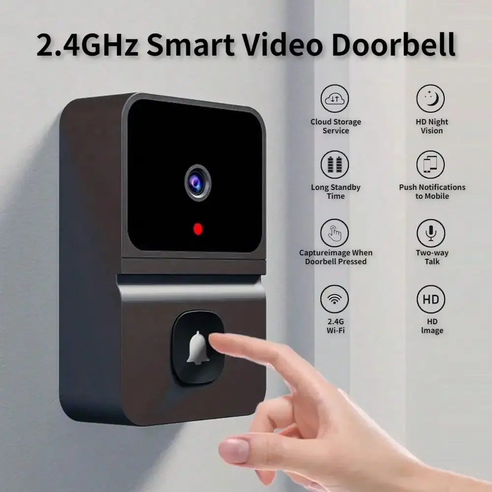 Home Security Front Door - Wireless Doorbell WiFi Outdoor 480P Camera