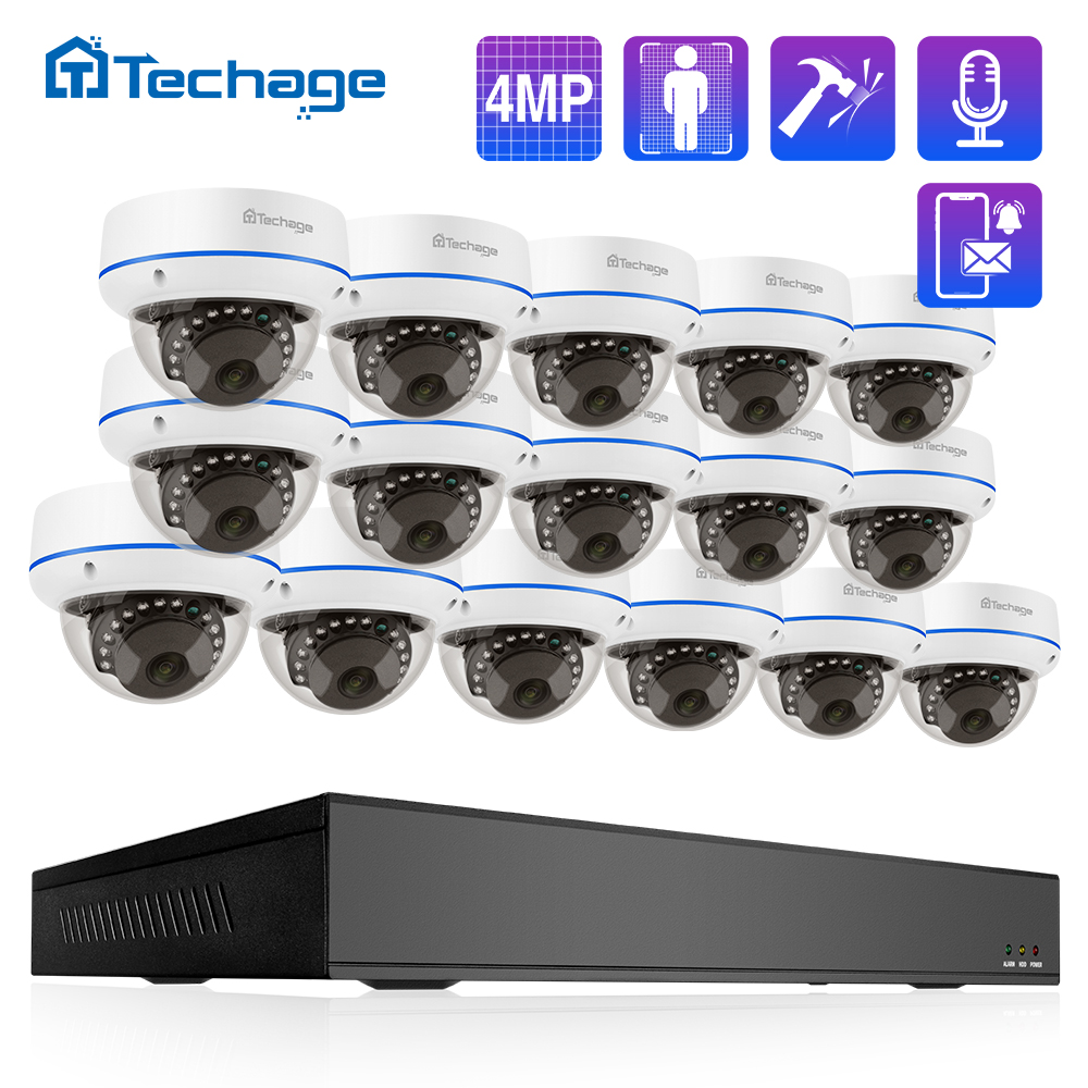 Home Security Kit - Techage HD 4MP 16CH POE Surveillance