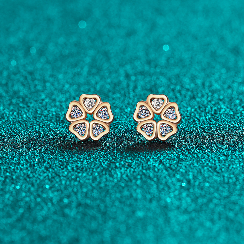 Home Security Companies - 18K gold female love petals moissanite