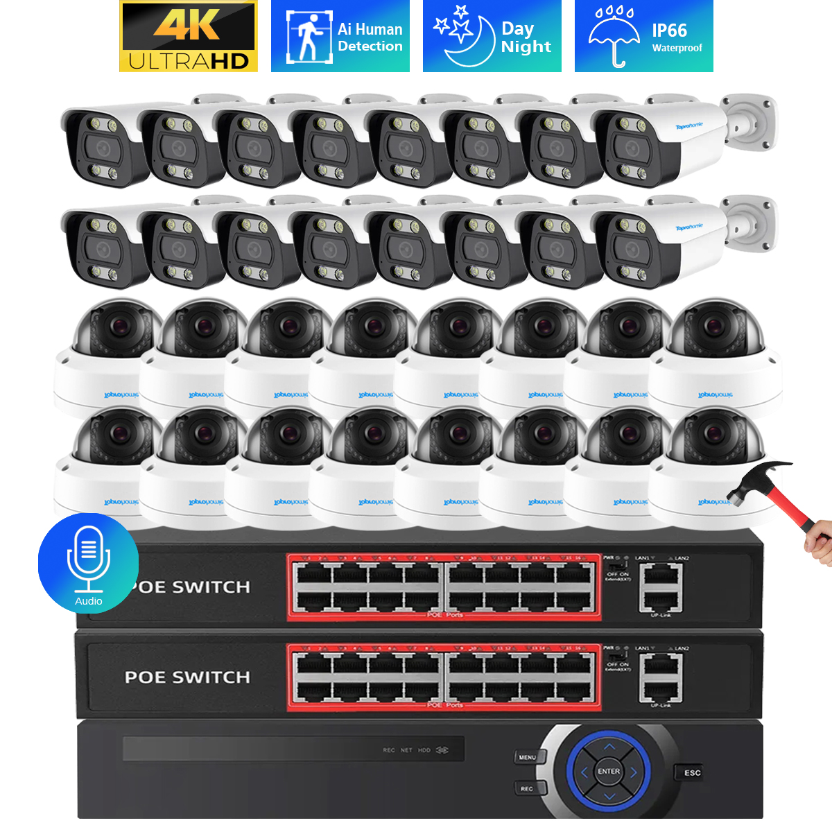 Home Security Video Recording Systems - 32CH 4K 8MP Security Camera System