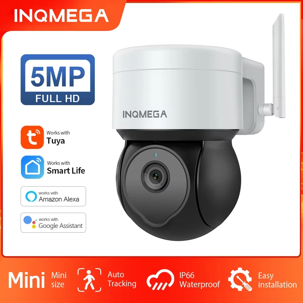 Home Security Front Door - INQMEGA 5MP Tuya Outdoor PTZ Camera