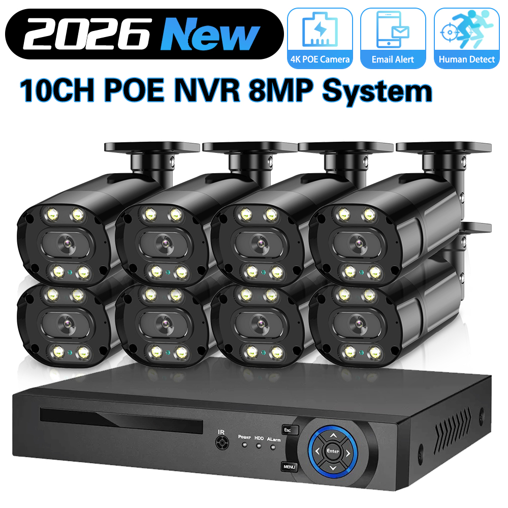 Home Security Video Recording Systems - 8MP 4K Motion Detection Security Camera