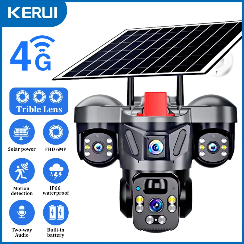 Home Security Front Door - KERUI Outdoor PTZ 6MP 4G SIM