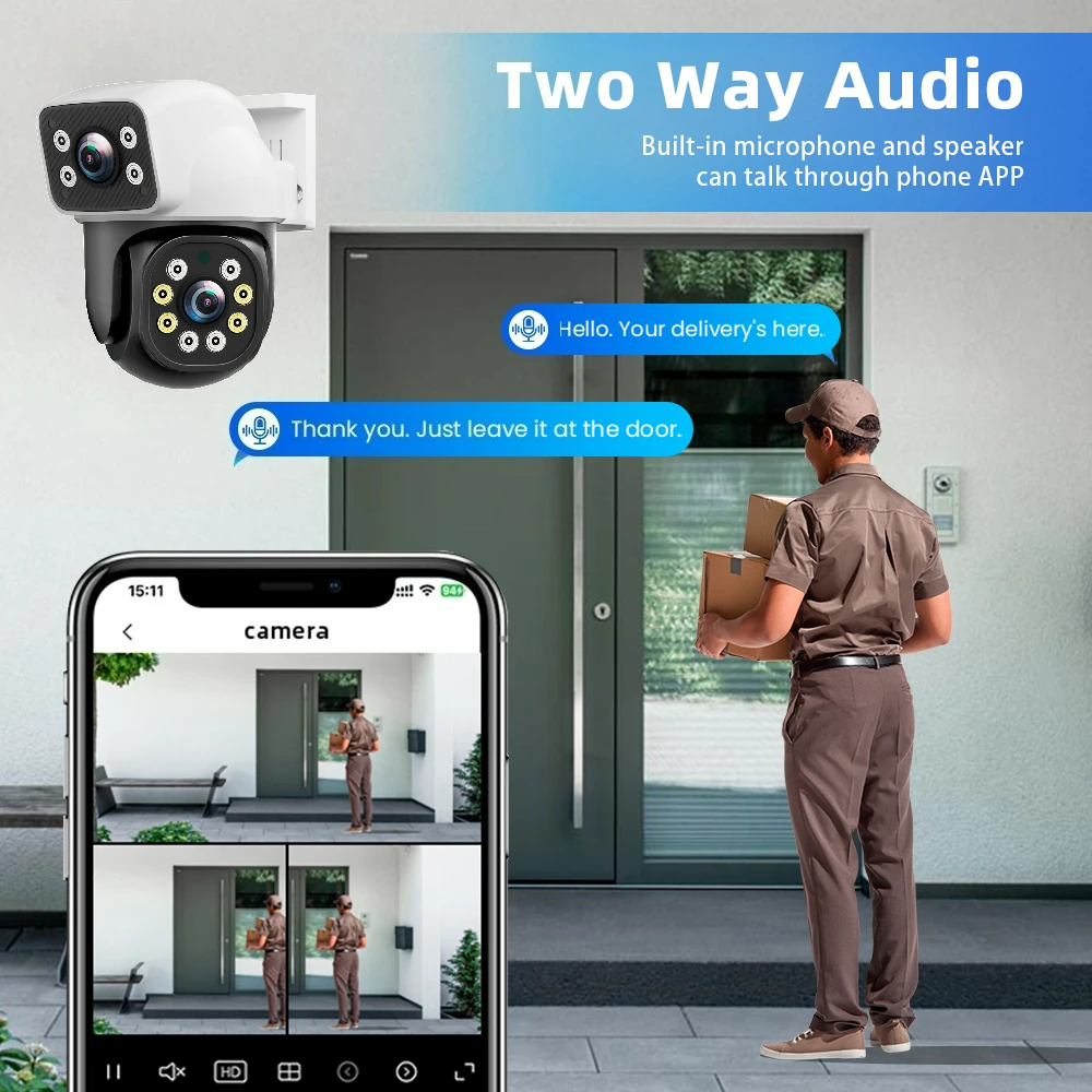 4K Dual Lens Wifi PTZ Camera 8 - огляд і ціна Home Security Front Door