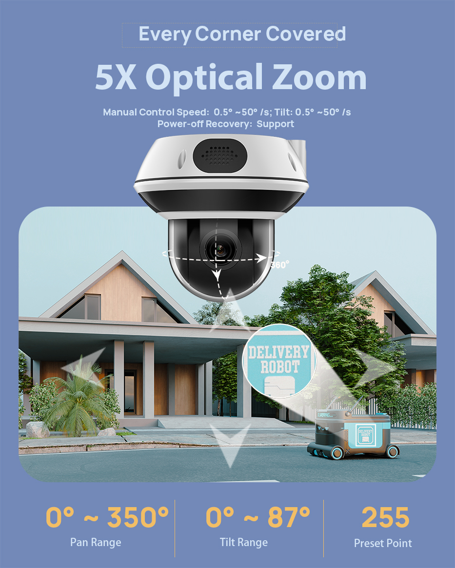 Vikylin 8MP Dome PTZ 5X Zoom I - огляд і ціна Home Security Online