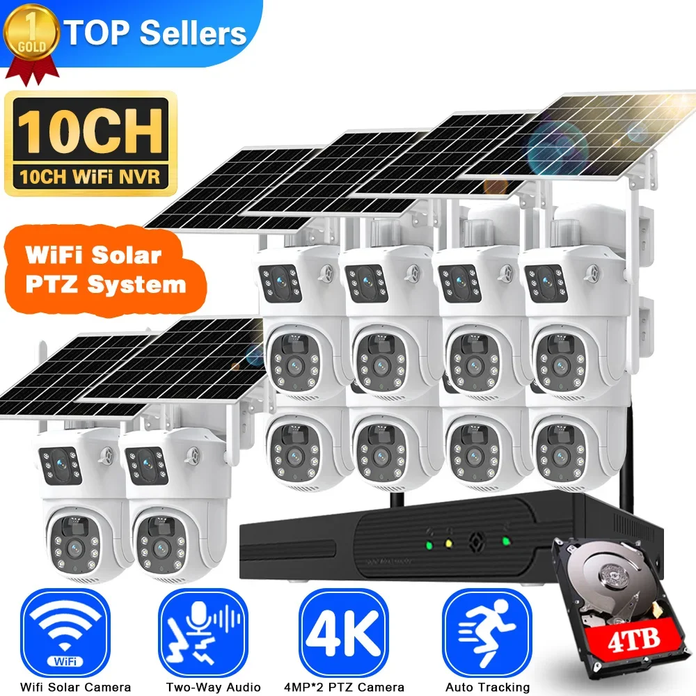 4K 8MP Dual Lens Wifi Solar CC - огляд і ціна Home Security Kit