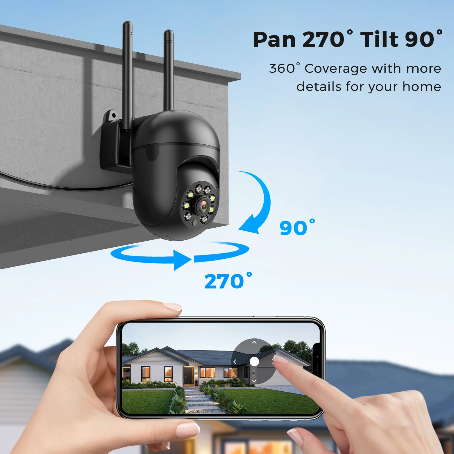 4MP 2K HD PTZ Wifi Camera Blac - огляд і ціна Home Security Front Door