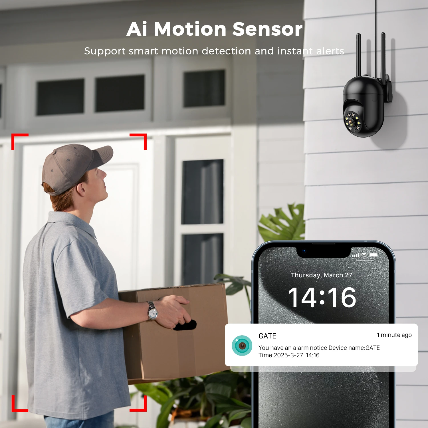 4MP 2K HD PTZ Wifi Camera Blac - огляд і ціна Home Security Front Door