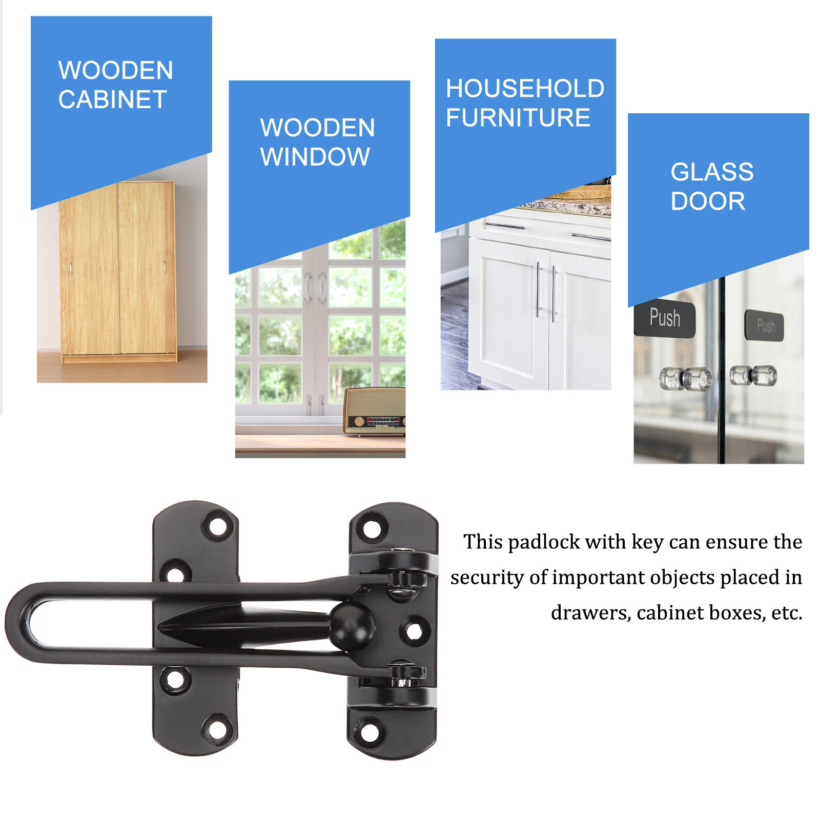 Swing Bar Door Lock Zinc Alloy - огляд і ціна Home Security Front Door
