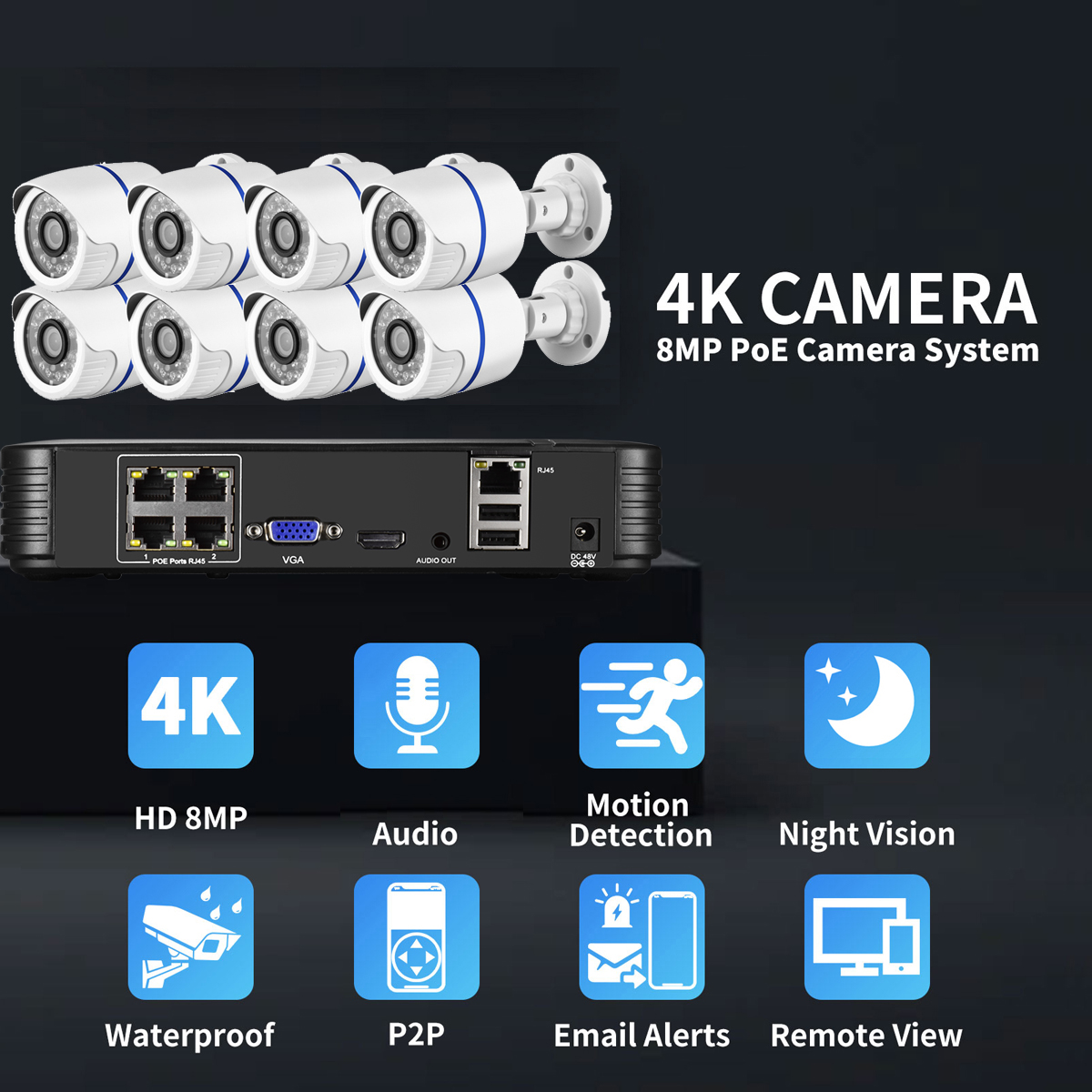 8MP 4K Ai Human Detection Secu - огляд і ціна Home Security Video Recording Systems