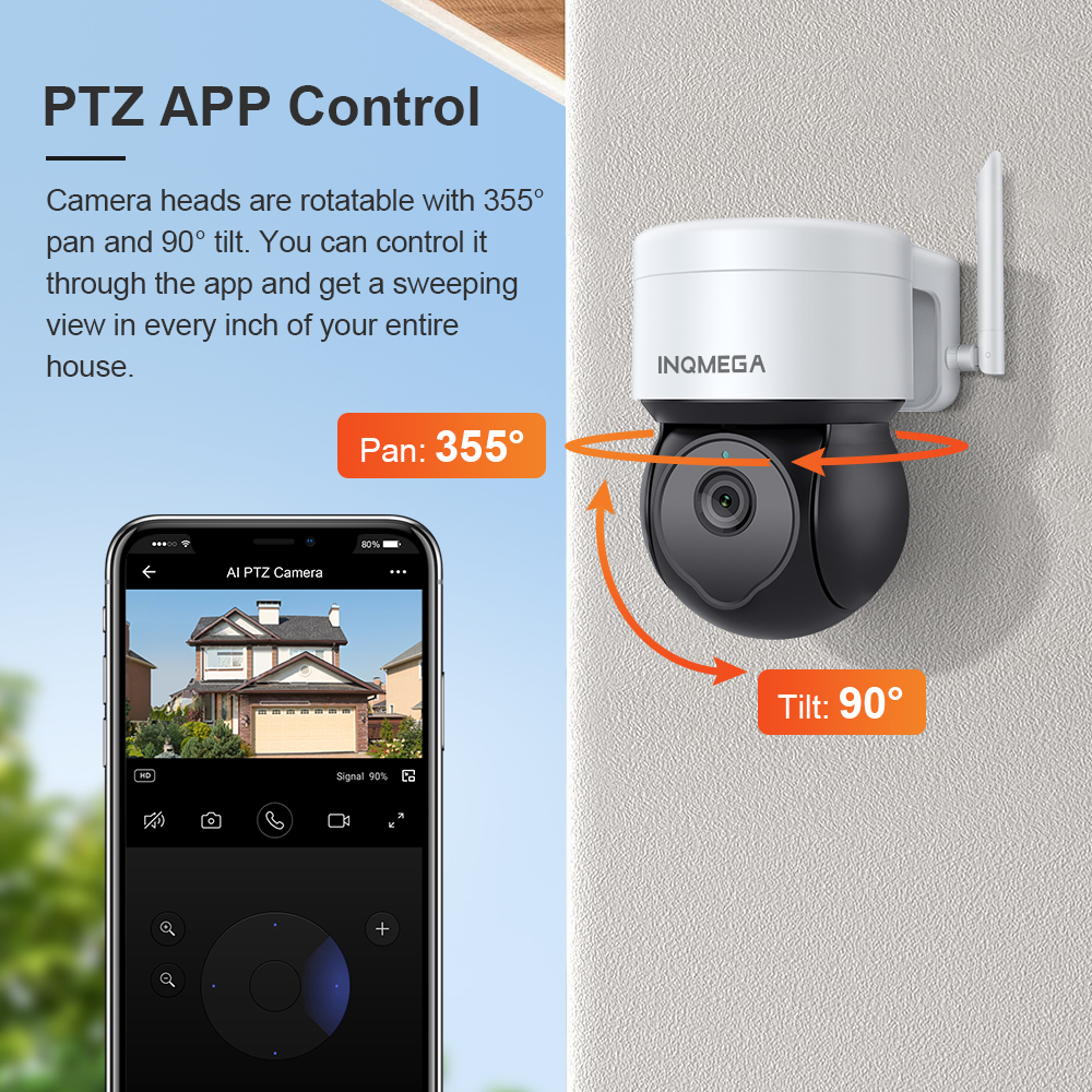 INQMEGA 5MP Tuya Outdoor PTZ C - огляд і ціна Home Security Front Door