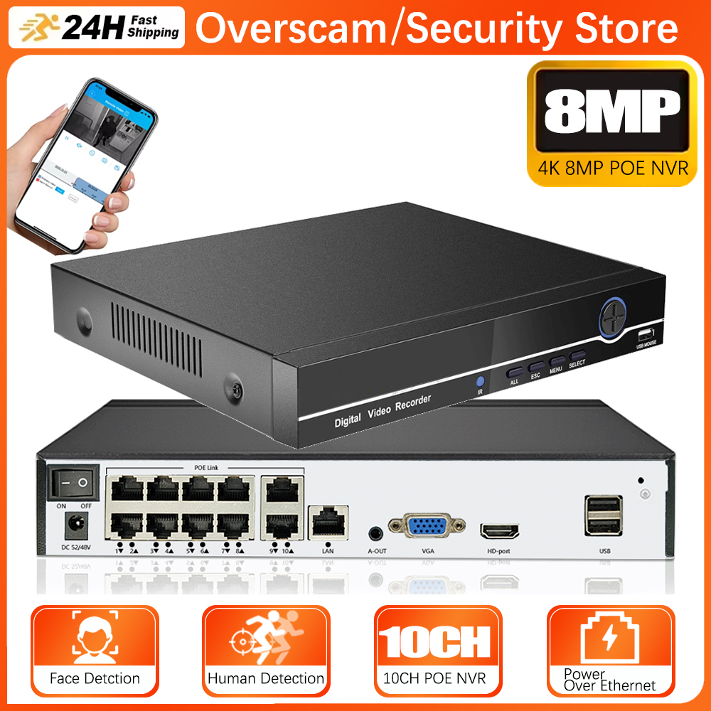 4K 8MP PoE NVR 10CH Xmeye Vide - огляд і ціна Home Security Video Recording Systems